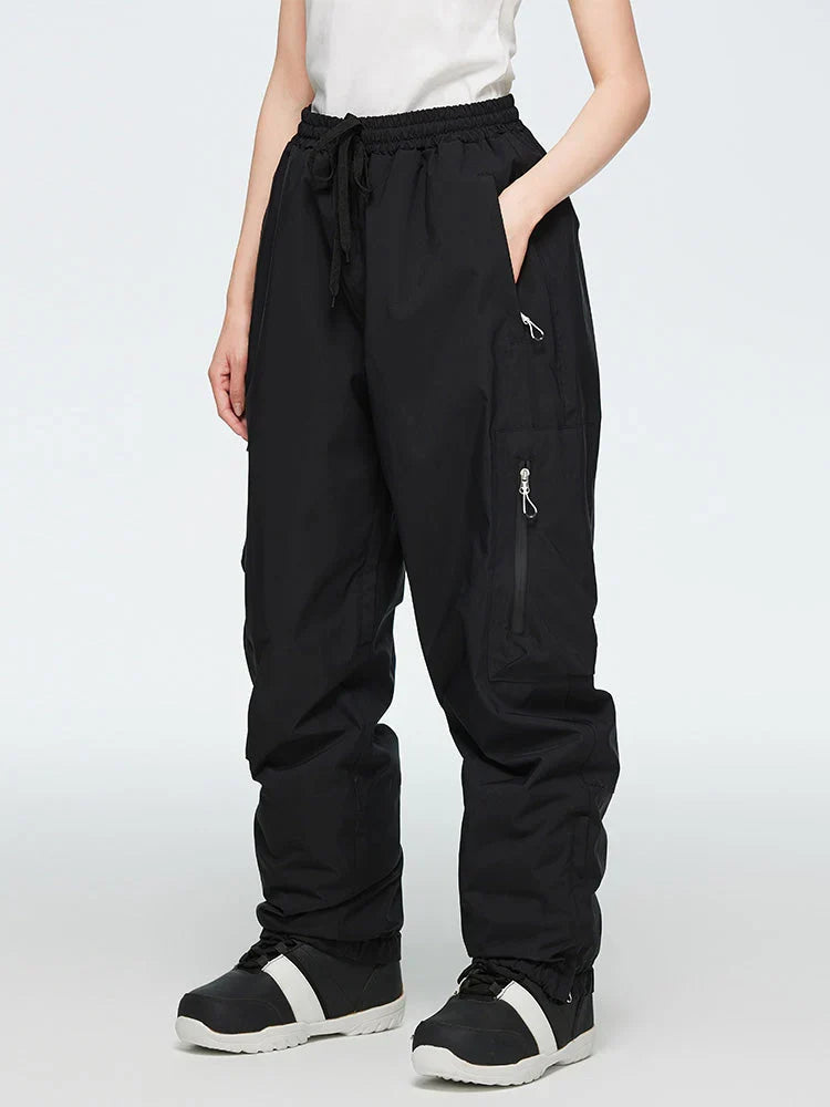 Luźne spodnie narciarskie unisex z regulowaną talią