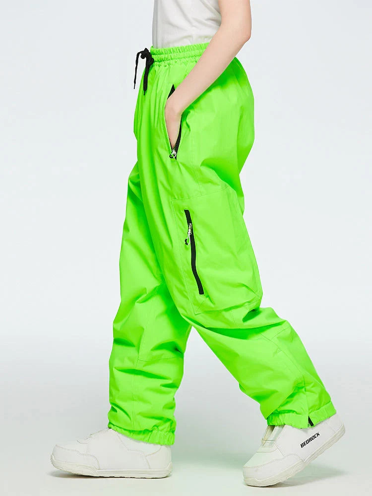 Luźne spodnie narciarskie unisex z regulowaną talią