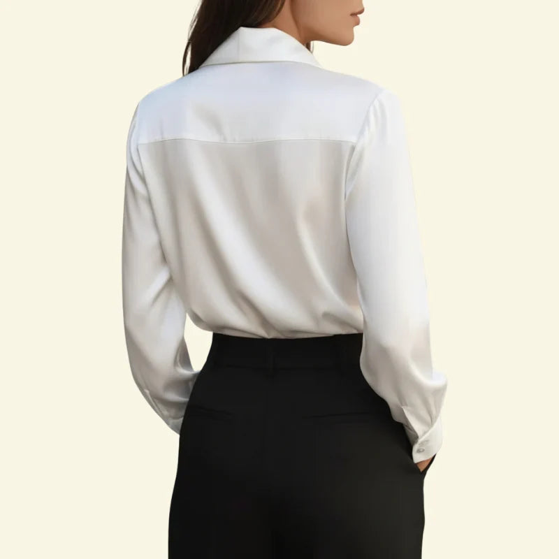 Elegancka bluzka damska z dekoltem V o luźnym kroju