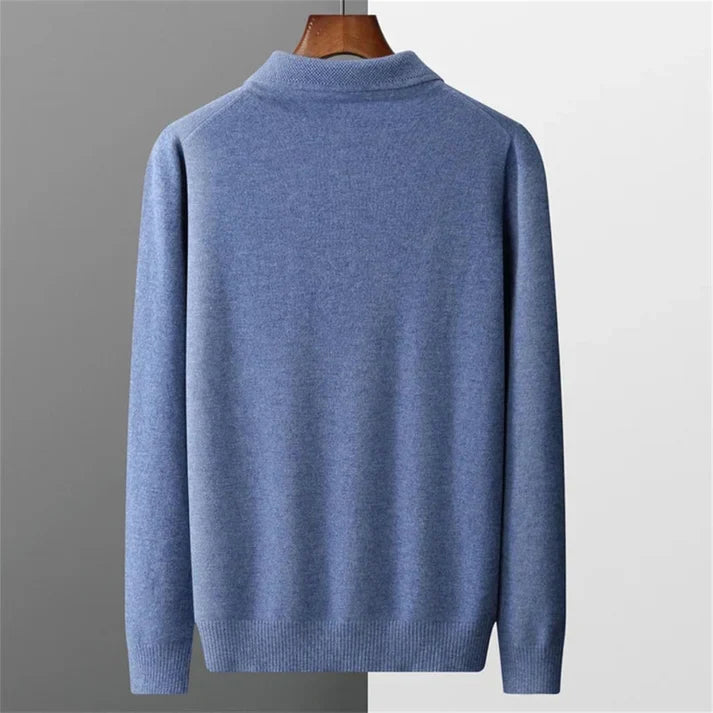 Męska koszulka polo z kołnierzem i długim rękawem
