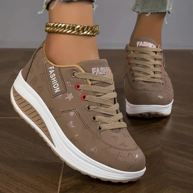 Damskie sneakersy na co dzień z amortyzującą podeszwą - Brąz