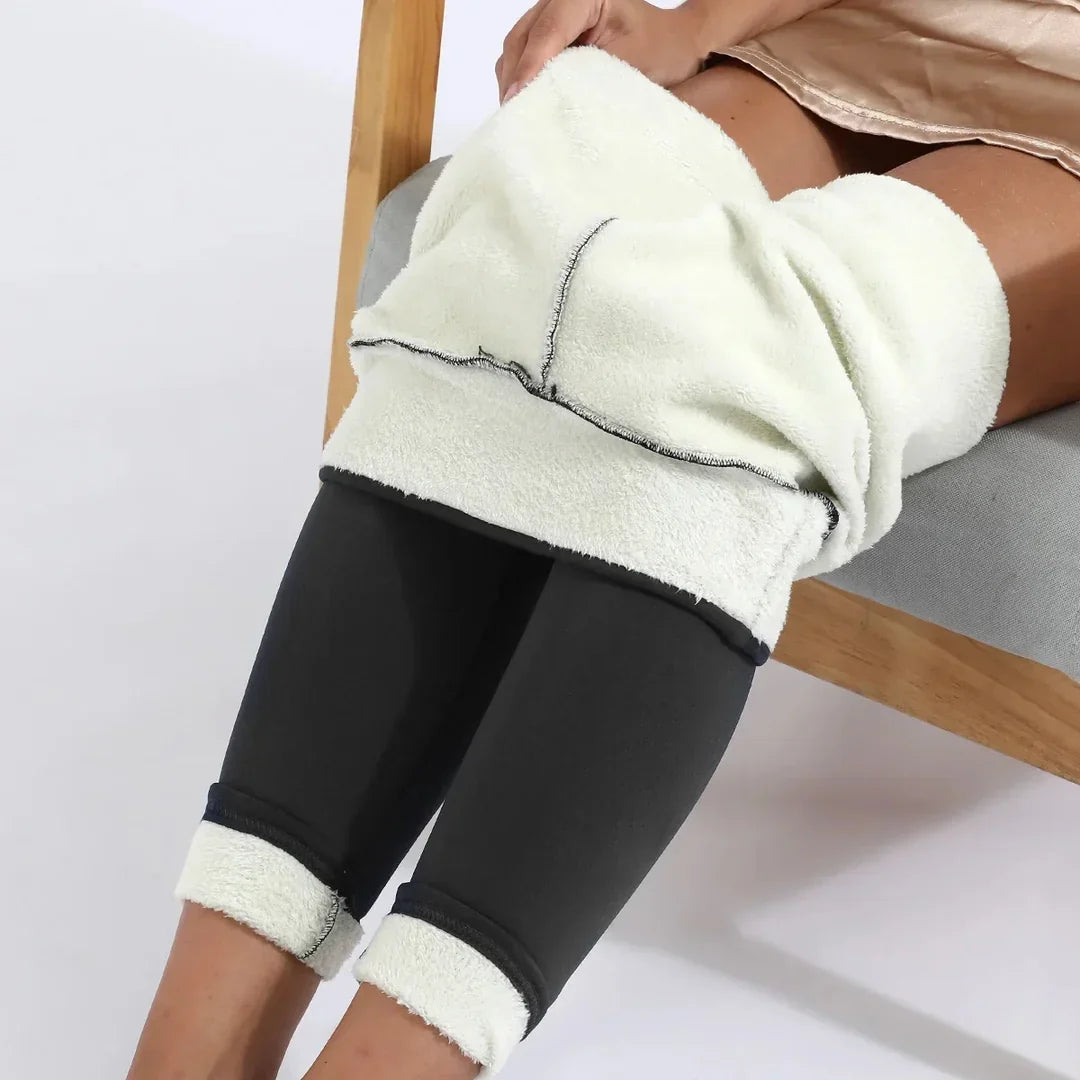 Ocieplane legginsy damskie z wysokim stanem