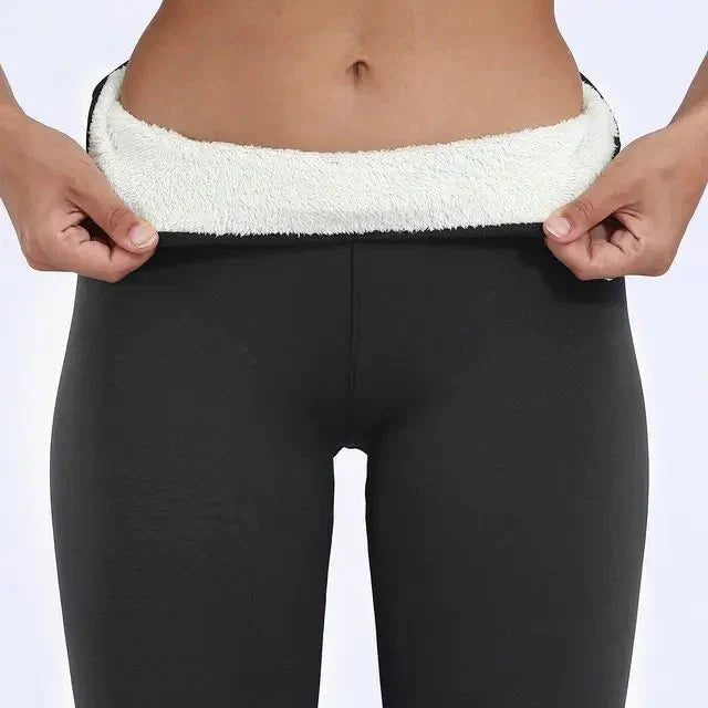 Ocieplane legginsy damskie z wysokim stanem - Khiai