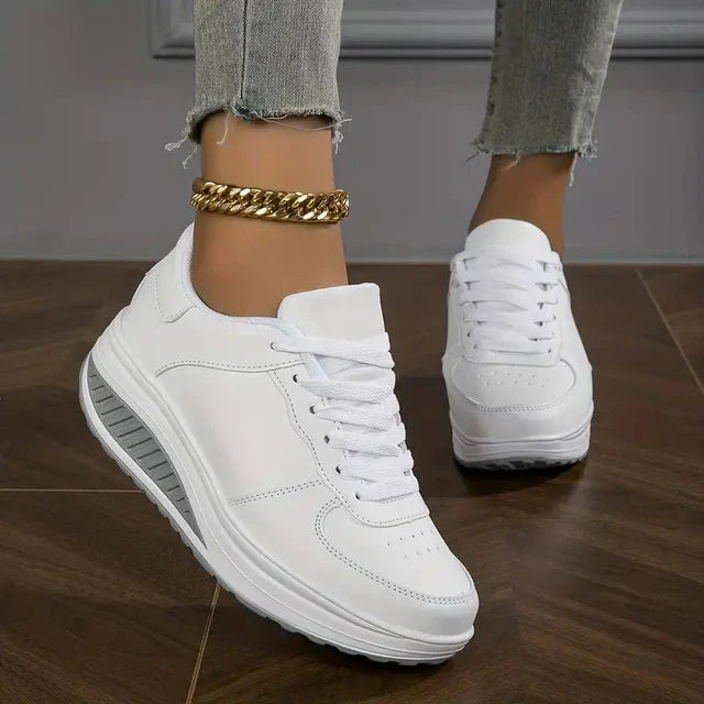 Damskie sneakersy na co dzień z amortyzującą podeszwą - Białe
