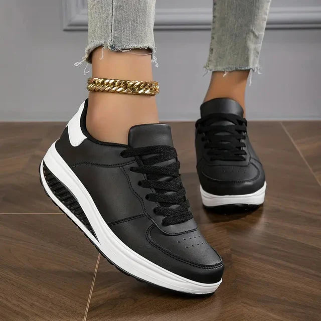 Damskie sneakersy na co dzień z amortyzującą podeszwą - Czarny