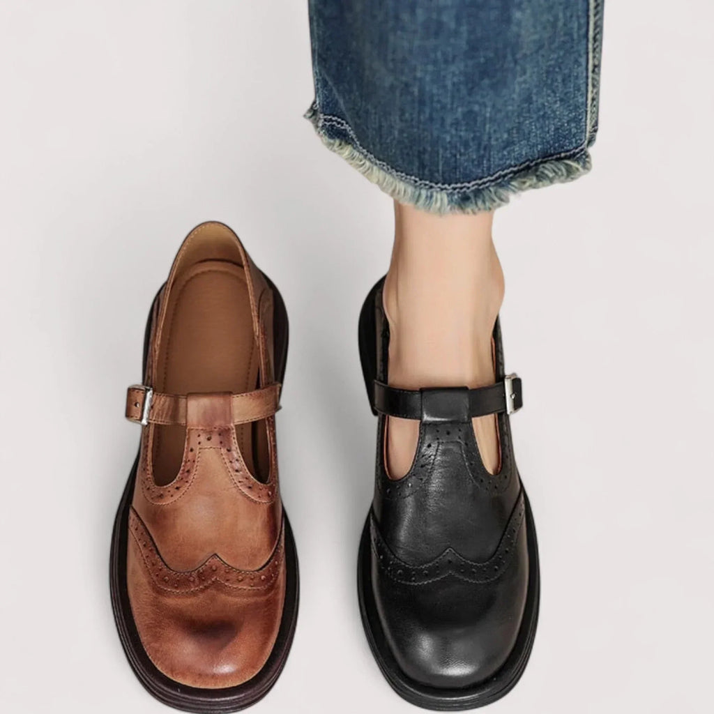 Damskie buty z zapinanym paskiem i dopasowanym fasonem