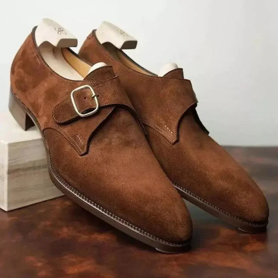 Eleganckie męskie półbuty monk strap z pojedynczą klamrą
