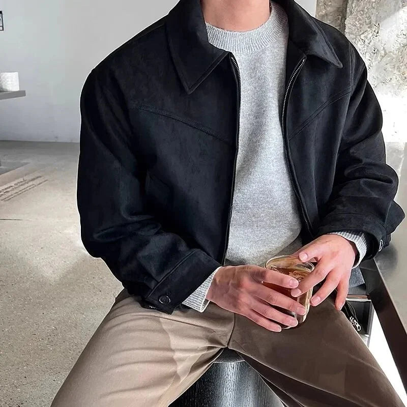 Męska kurtka w stylu vintage z praktycznymi kieszeniami
