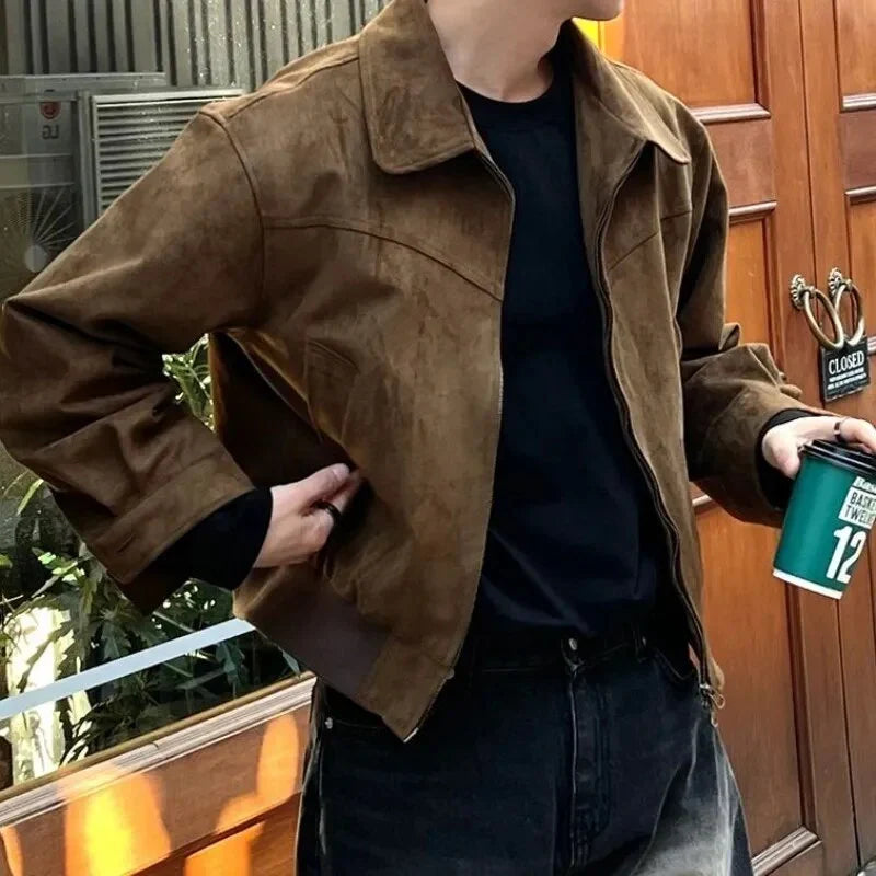 Męska kurtka w stylu vintage z praktycznymi kieszeniami