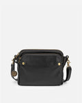 Damska torebka crossbody z kieszeniami i regulowanym paskiem - Czarny