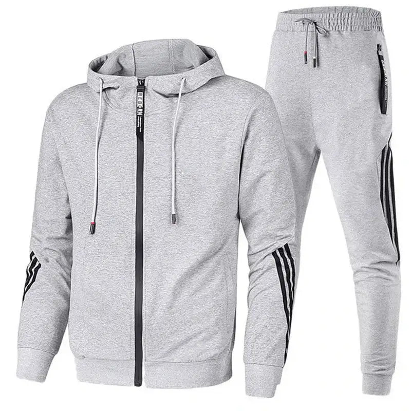 Dwuczęściowy dres męski z bluzą i spodniami - Szary