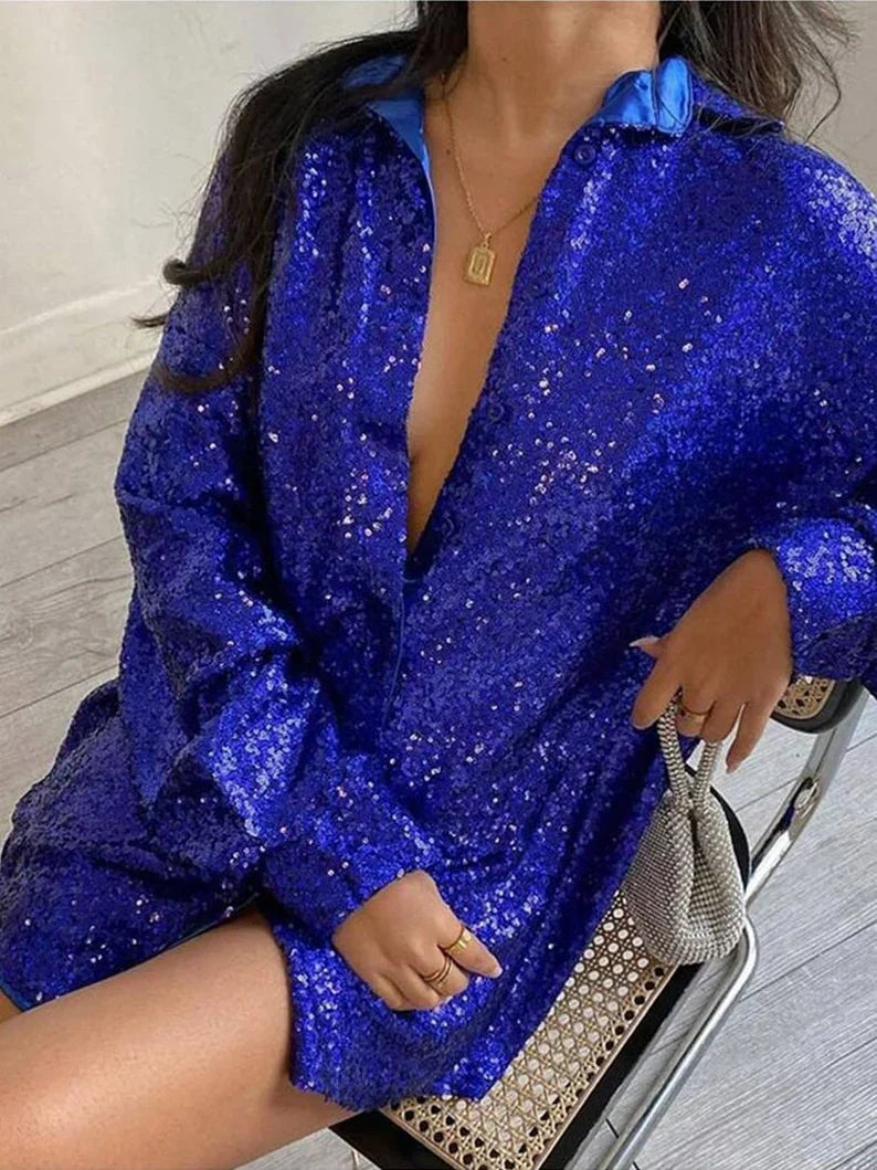 Elegancka bluzka damska z dekoltem V i luźnym fasonem