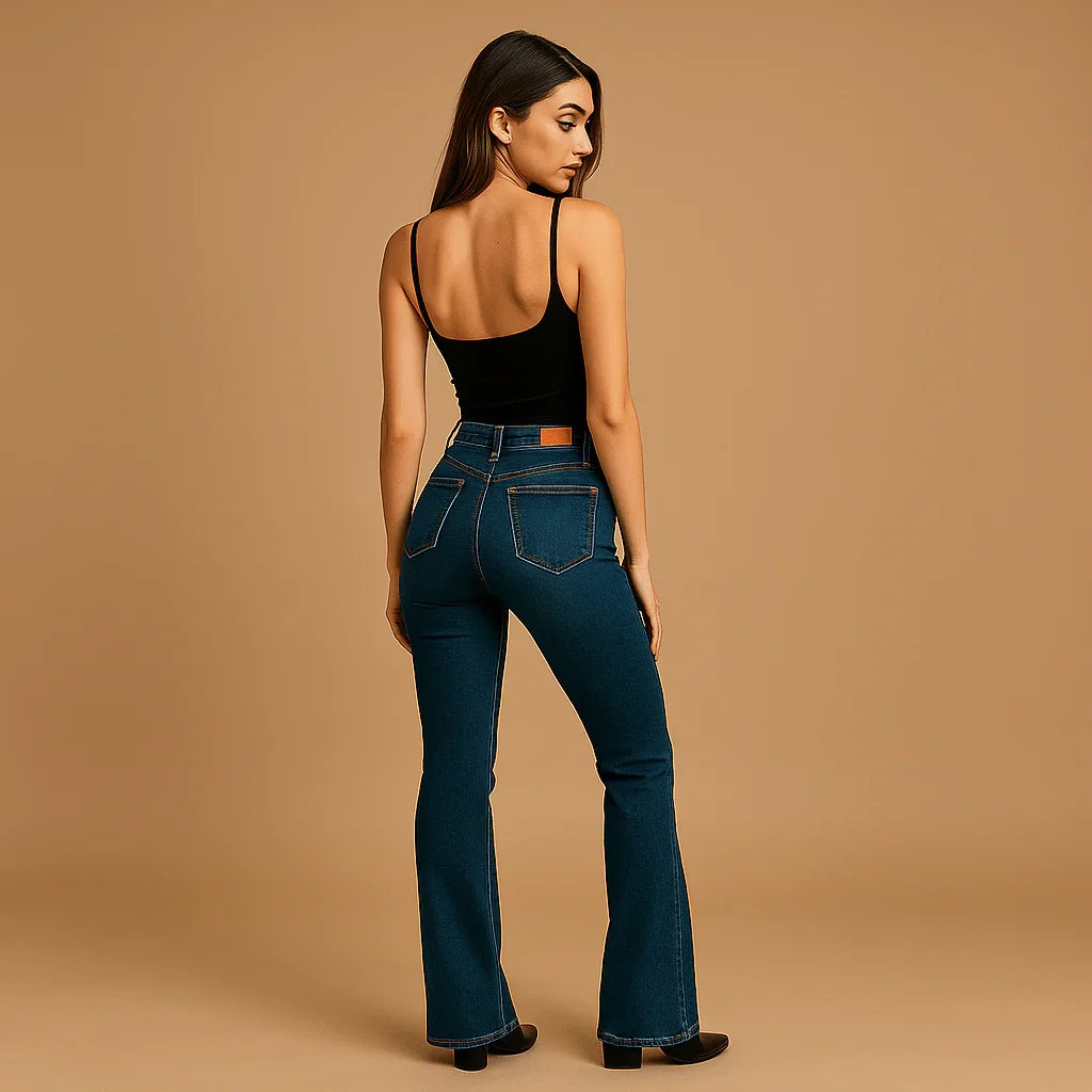 Jeansy damskie z wysokim stanem i wąskimi nogawkami